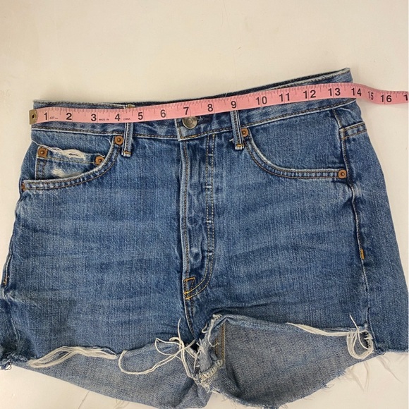 GRLFRND || Poppy Denim Shorts Distressed Cutoffs Good Luck Charm Blue 26 - Picture 7 of 10